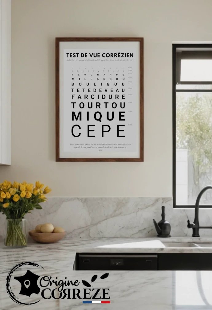 Test de Vue Corrézien Trapanel - Affiche décoration - Origine Corrèze