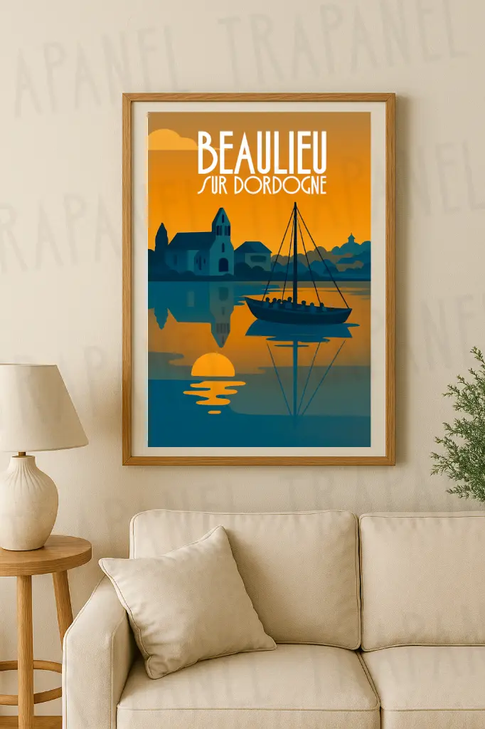 Affiche Trapanel Décoration Beaulieu Dordogne Gabare Corrèze Situation.webp