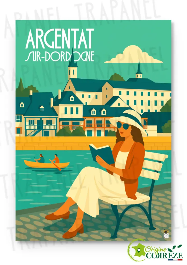 Affiche Vintage – Argentat-sur-Dordogne (Largeur x Hauteur (en cm) environ : 30 x 40, Sans Cadre)