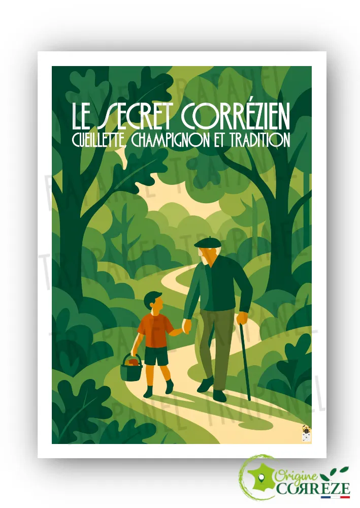 Carte postale Le Secret Corrézien – Champignons & Corrèze