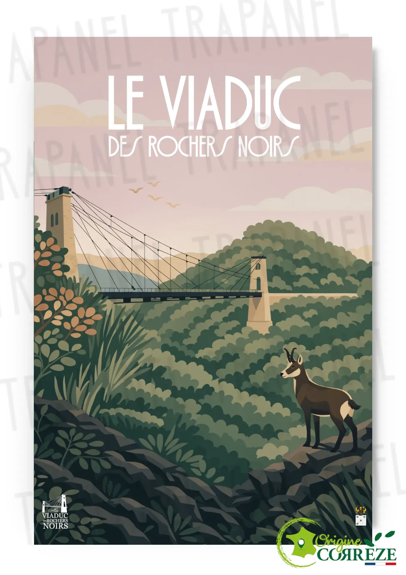 Affiche Viaduc des Rochers Noirs en Corrèze (Largeur x Hauteur (en cm) environ : 30 x 40)