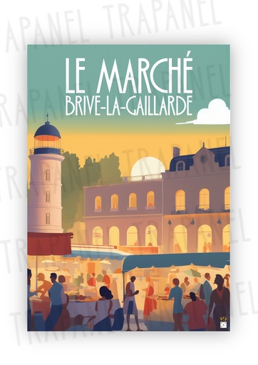 Affiche Le Marché de Brive-La-Gaillarde en Corrèze