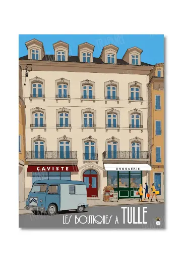 Affiche Vintage – Les Boutiques de Tulle, Corrèze