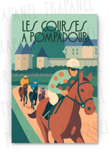 Affiche Vintage – Les Courses à Pompadour, Corrèze
