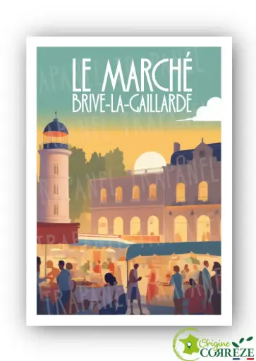 Carte Postale - Marché de Brive-la-Gaillarde